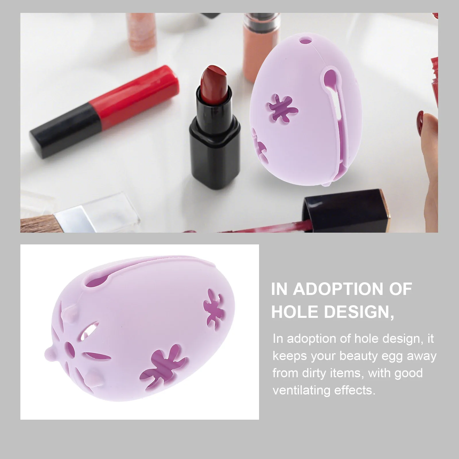 Makeup Sponge Holder Silicone Breathable Makeup Blender Case Portable Reusable Egg Storage Container Organizer