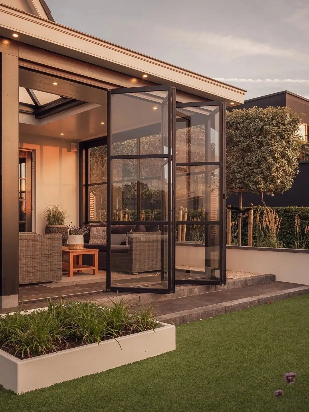 

Customized Modern Outdoor Folding Door Household Waterproof Windproof Manual Accordion Folding Doors Soundproof Bifold Doors