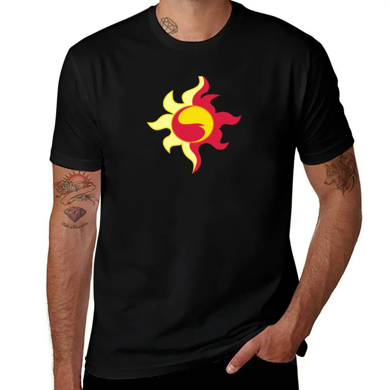 EQG Sunset Shimmer Sun Fire Flames MLP Cutie Mark Sign T-Shirt anime tshirt Aesthetic clothing plus size men clothing