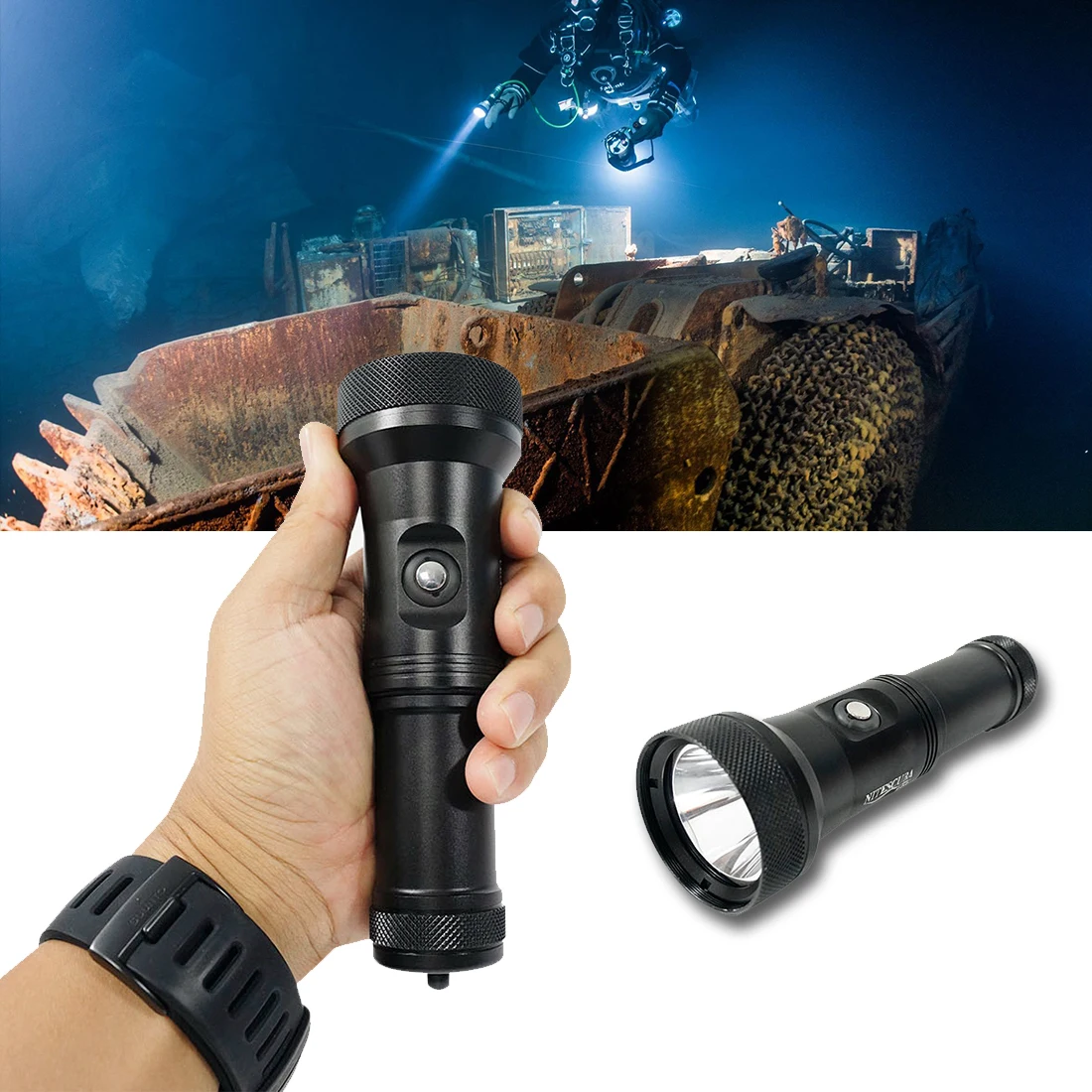 Nitescuba S20 LED Diving Flashlight Waterproof Tactical Torch For Video Fill Light Underwater Phorography outdoor flashlight