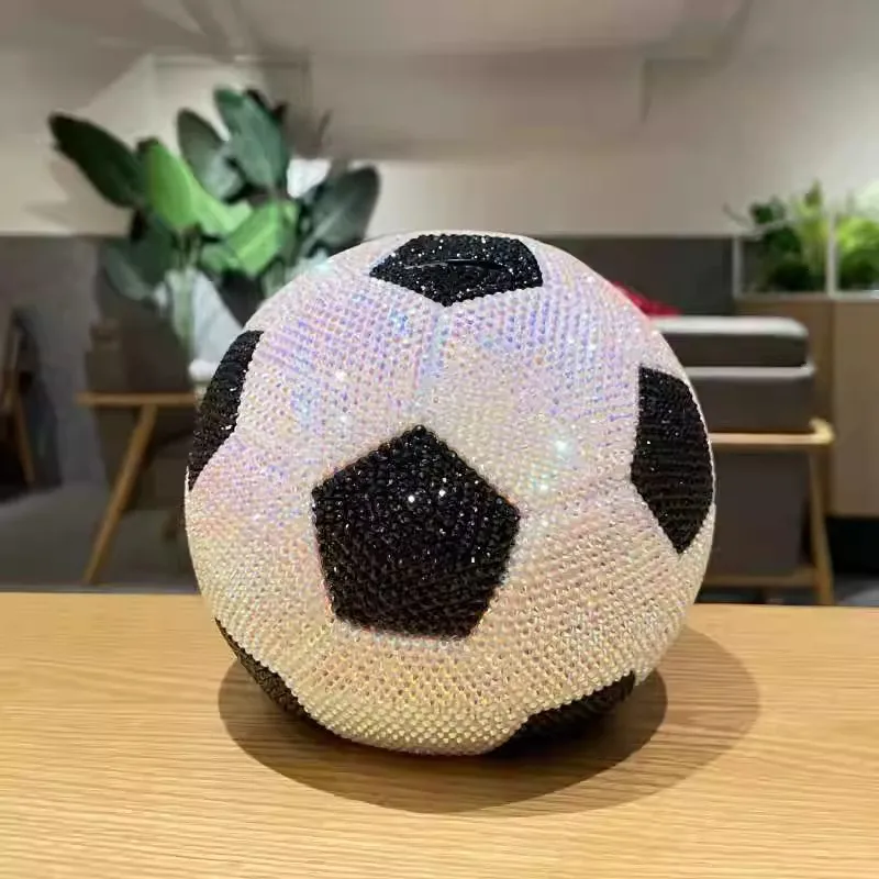 1pc Handmade DIY Rhinestone Football Sparkle Stunning Creative Putting Decorate Piggy Money Bank