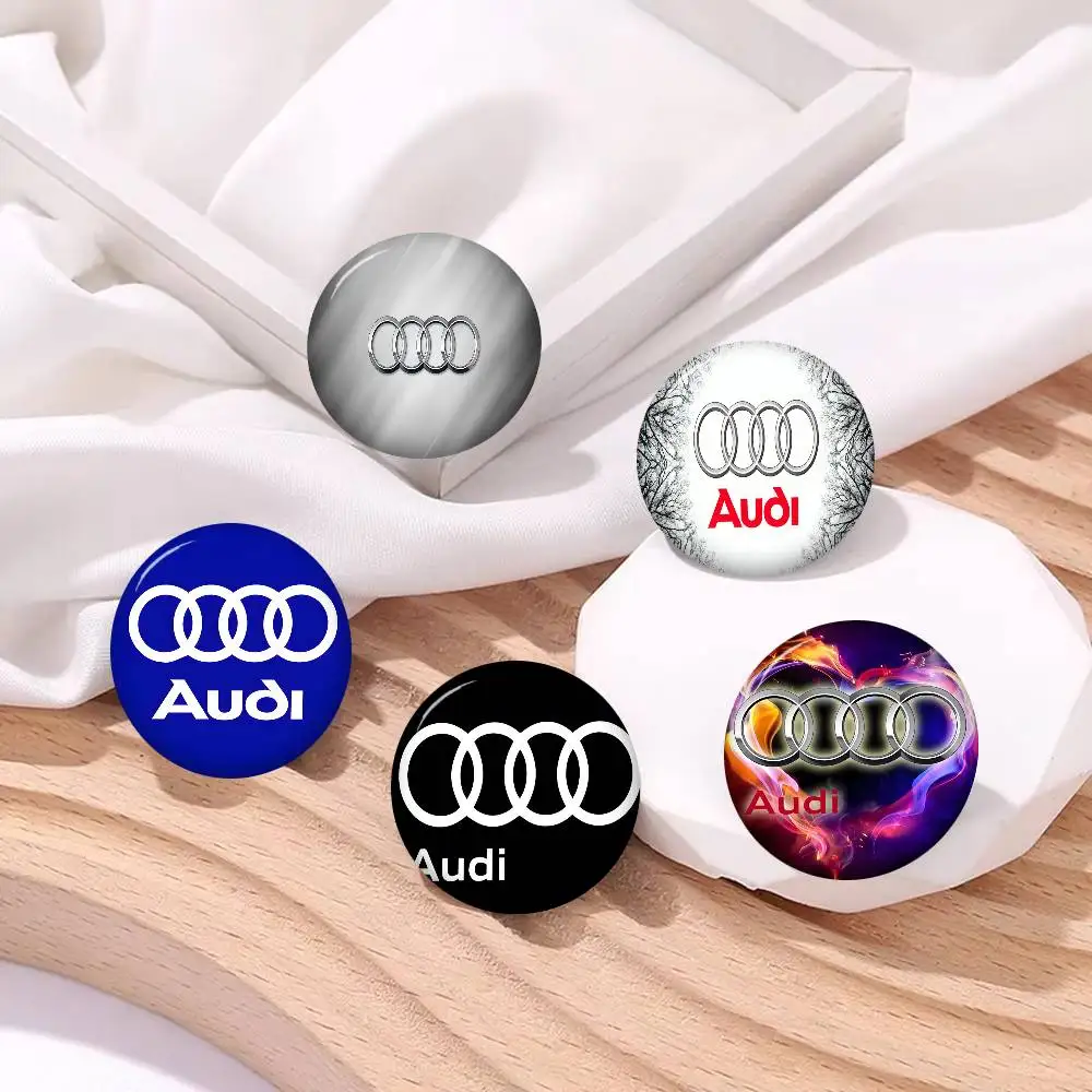 A-Audis Logo Car Anime Button Pin Handmade Brooch for Clothes Cartoon Badge Backpack Decoration Jewelry Accessories