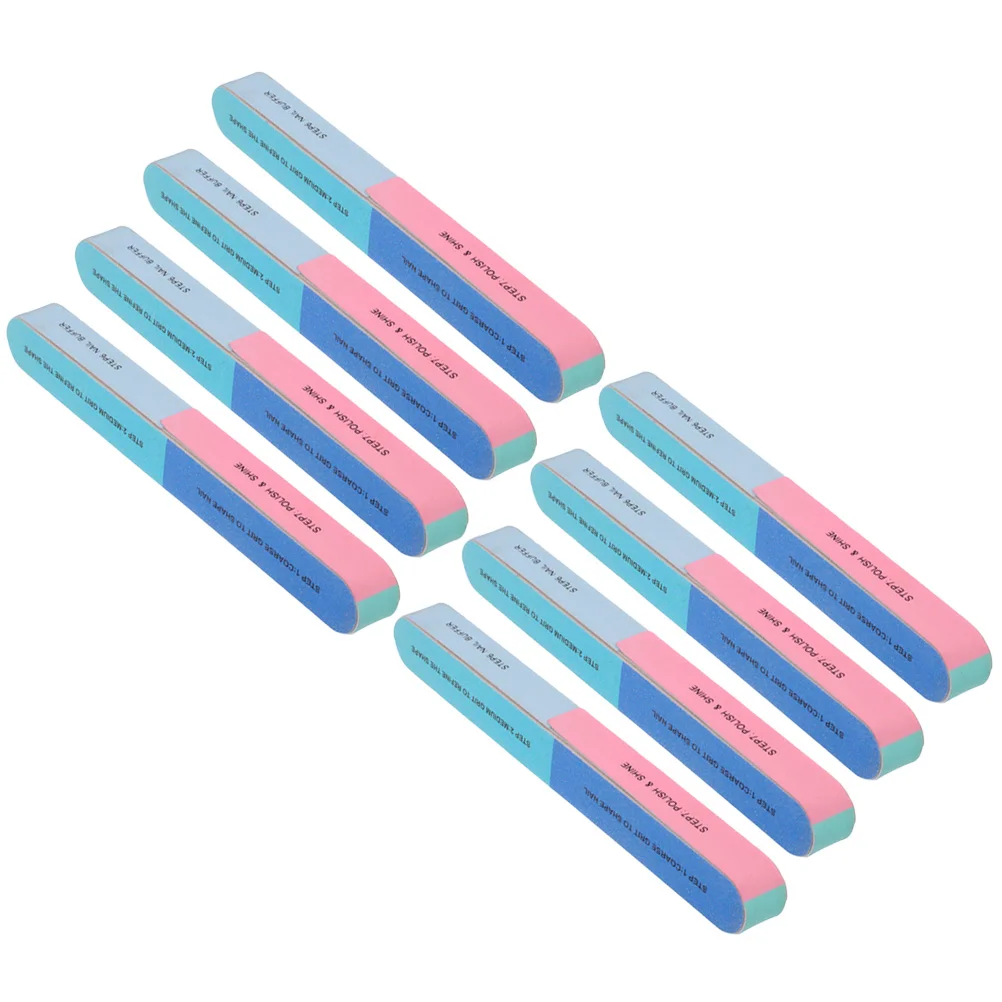 8pcs 6 Nail Files Professional Sides 7 Steps Buffering Blocks Polishing Tools For Lady Women To Emery Manicure Lime Sandpaper