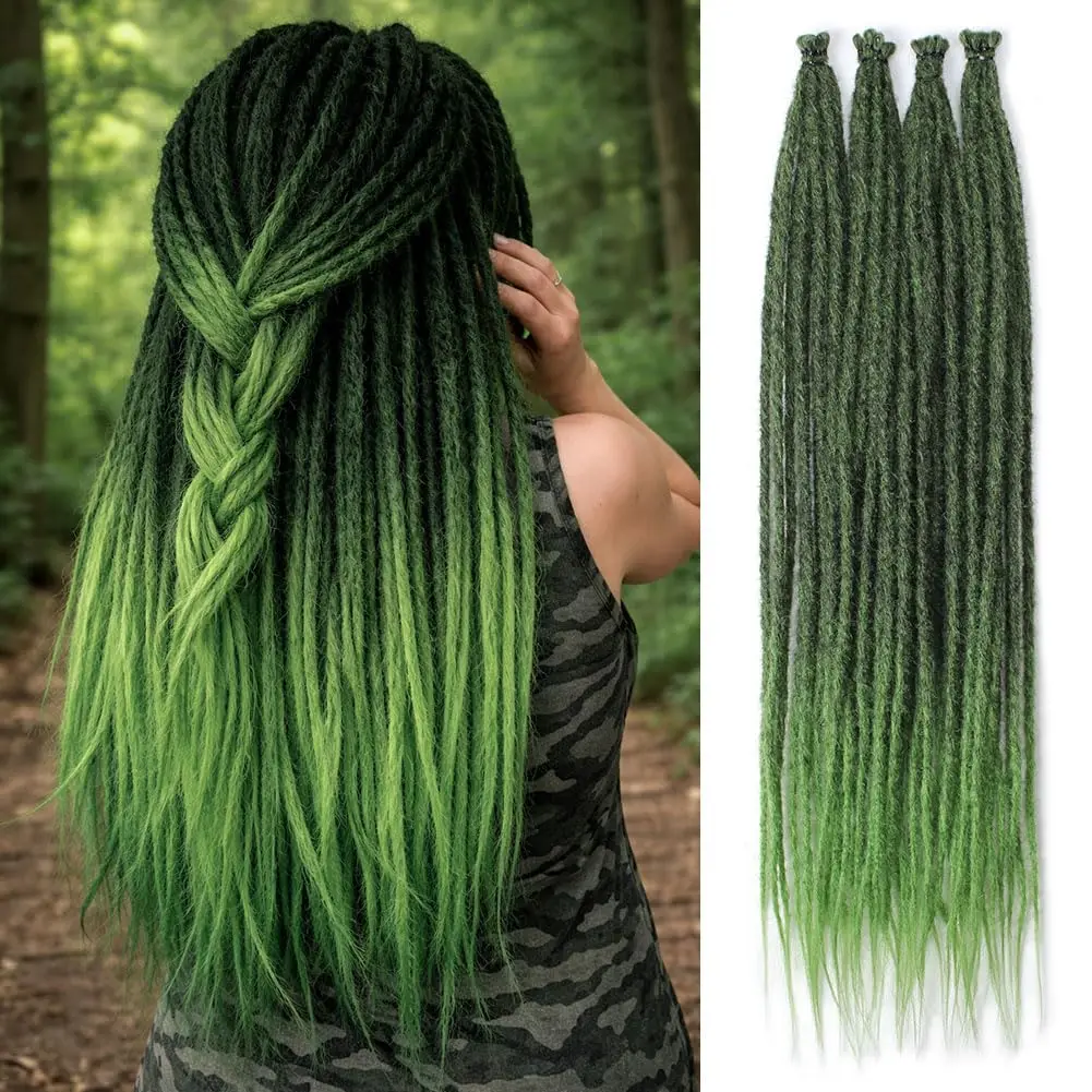 24 Zoll Synthetische Dreadlock-Haarverlängerungen 5 Strähnen/Set Hippie Dreads Bunte DreadLocs Reggae-Stil Häkelzöpfe – Detail 9