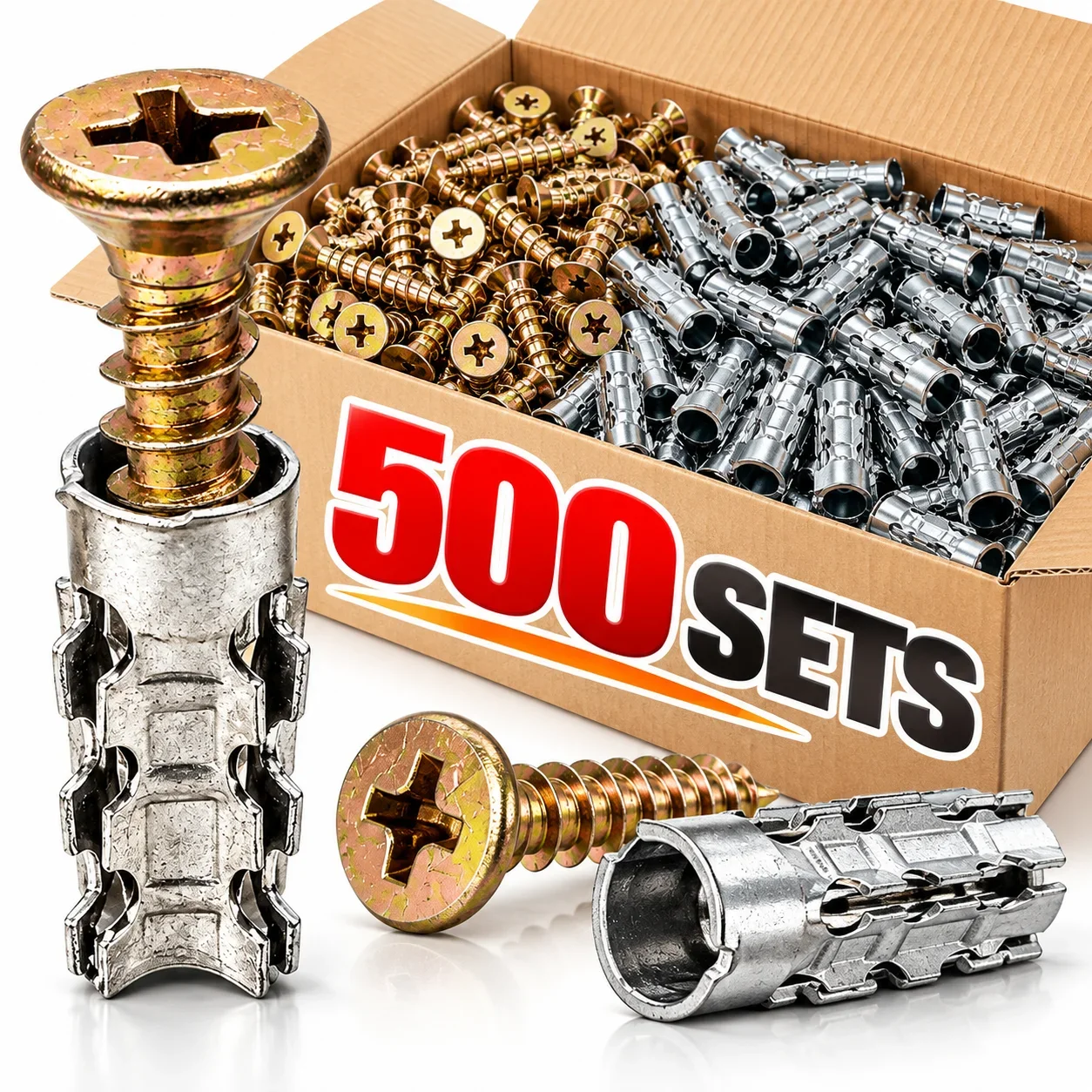 Serrated Expansion Tubing Screw Set Hinge Repair Expansion Anchor Thread Self Tapping Screws Fastener for Wood Concrete Drywall