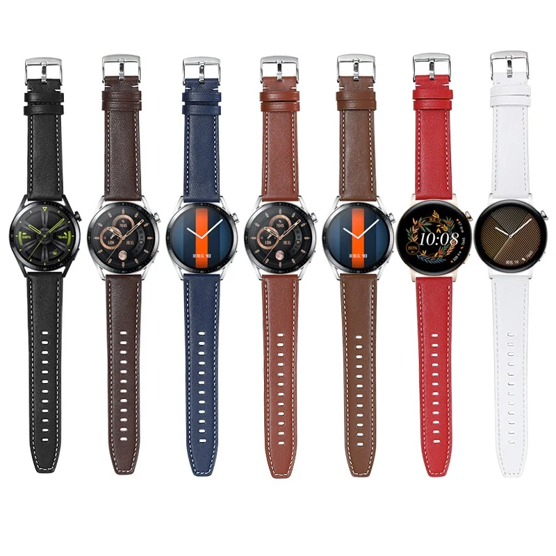 20 مللي متر 22 مللي متر الإفراج السريع جلد البقر حزام ساعة اليد الفولاذ المقاوم للصدأ مشبك ساعة حزام (استيك) ساعة لسوار مقاوم للماء العالمي