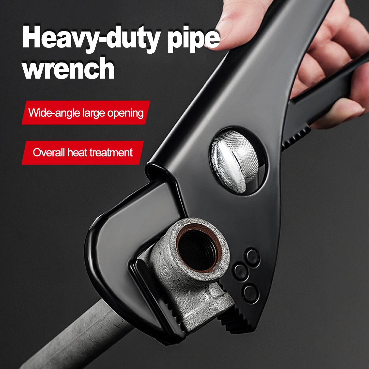 

7/10inch Professional Pipe Wrench Plumbers Adjustable Heavy Duty Plumbing Tool Comfortable Grip Handle for Mechanics Home Repair
