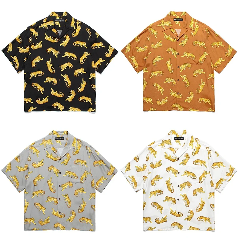 WACKO MARIA High Street Men's Women's Summer 25SS New Full Print Tiger Casual High Quality Hawaii Short Sleeve Shirt