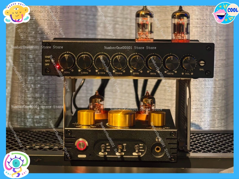 

P1 Bluetooth Tube Preamp with USB DAC Headphone Amplifier Bass Treble Control HiFi Pre Amplifier