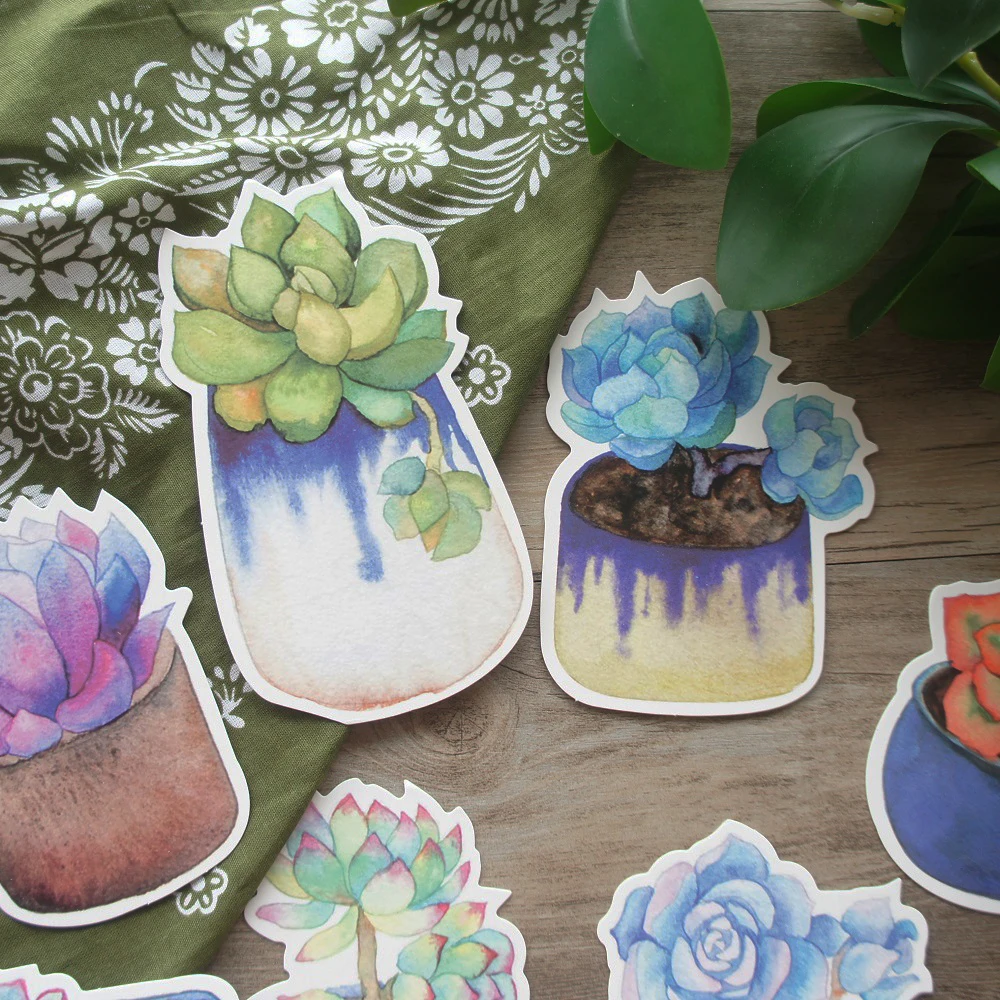 

15pcs Potted Succulent Plants Design As Scrapbooking Party Invitation Gift Card Message Postcard Greeting Card