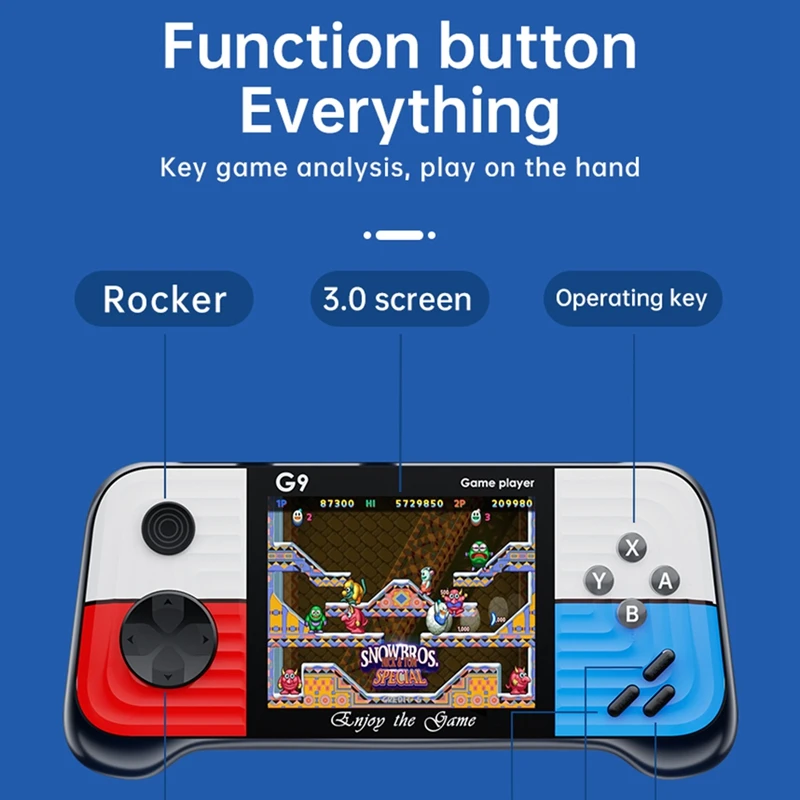 G9 Video Game Console 3.0 Inch Gamepad Built-In 666 Game Players Controller Support For Connecting TV For Children-A22K