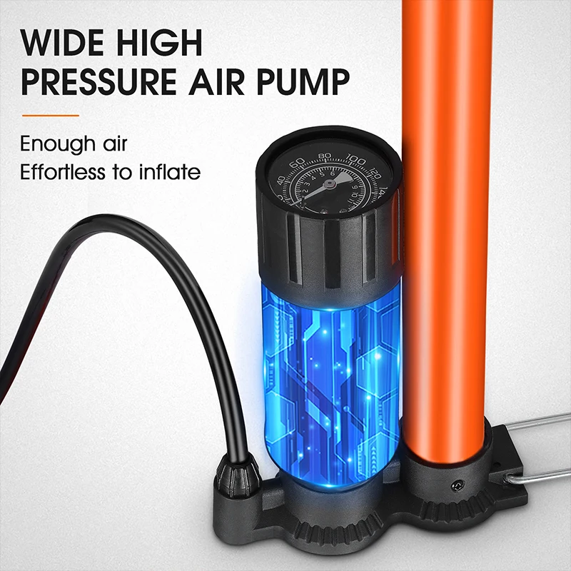 WEST BIKING 160PSI Bicycle Pump With Gauge Schrader Presta MTB Road Bike Air Pump Mutli-use Tire Inflator Cycling Accessories