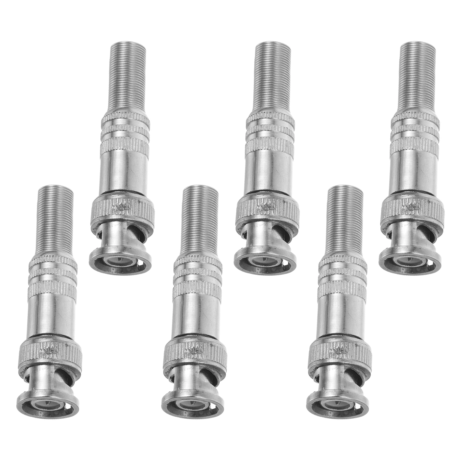 

6pcs Video Connector Cable Adapter Pure Copper Core Male Crimp Zinc Alloy Solderfree Durable Plug play Easy