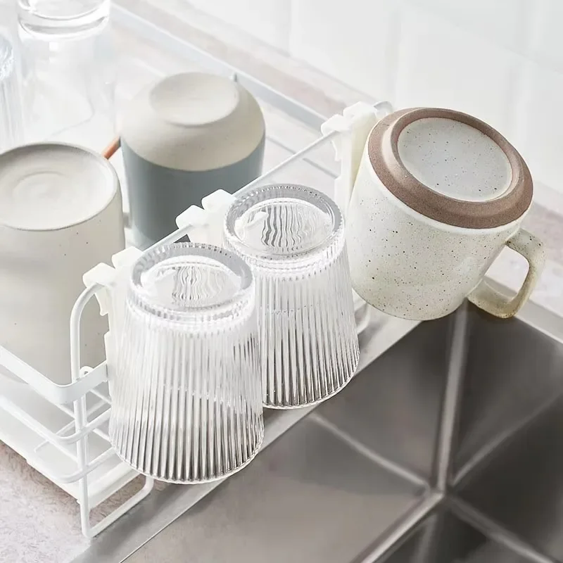 Cup Hanging Rack Home Wall-mounted Upside-down Draining Cup Multifunctional Storage Rack Nail-free Drinking Fountain Living Room image 5