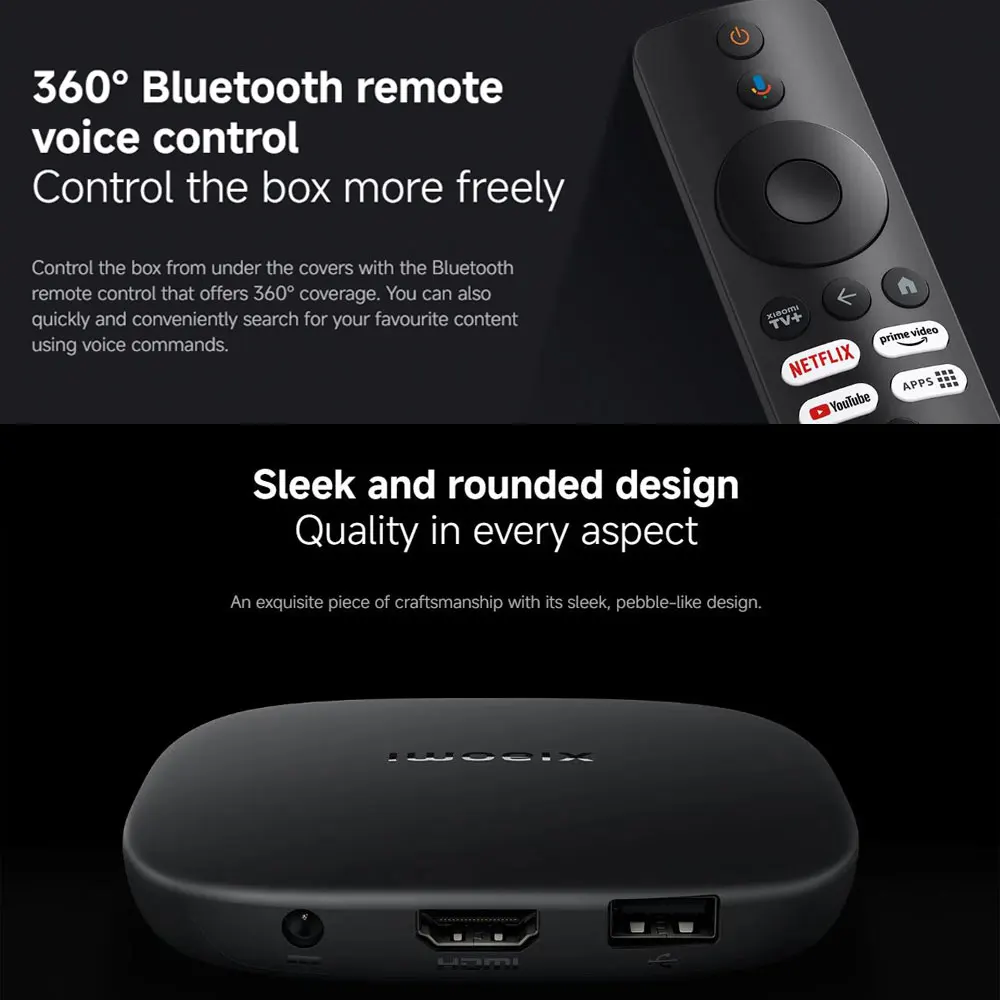 Xiaomi TV Box S 3rd Gen، Smart Android TV Box 4K UHD Media Player، Dolby Vision HDR10+ Google Assistant Google TV Set-Top Box