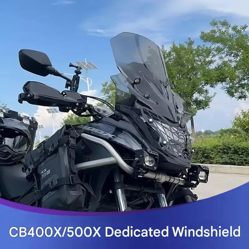 For Honda CB400X CB500X Windshield Wind Shield Front Fairing Cover - Imported High-Transparency Anti-Impact Weatherproof Glass