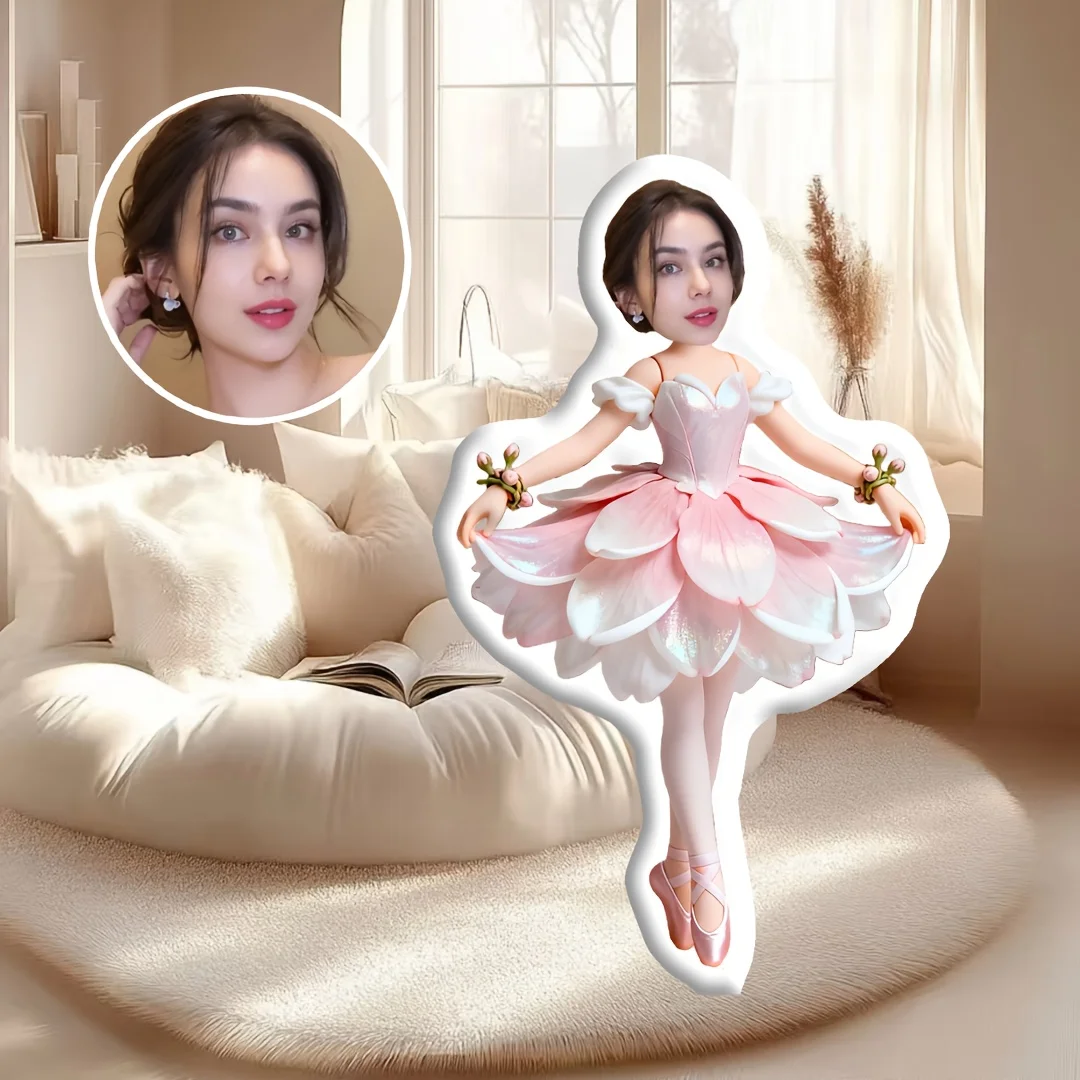 Customized photo bracelet petal ballet pillow personalized portrait pillow, double-sided printed Valentine's Day gift, birthday