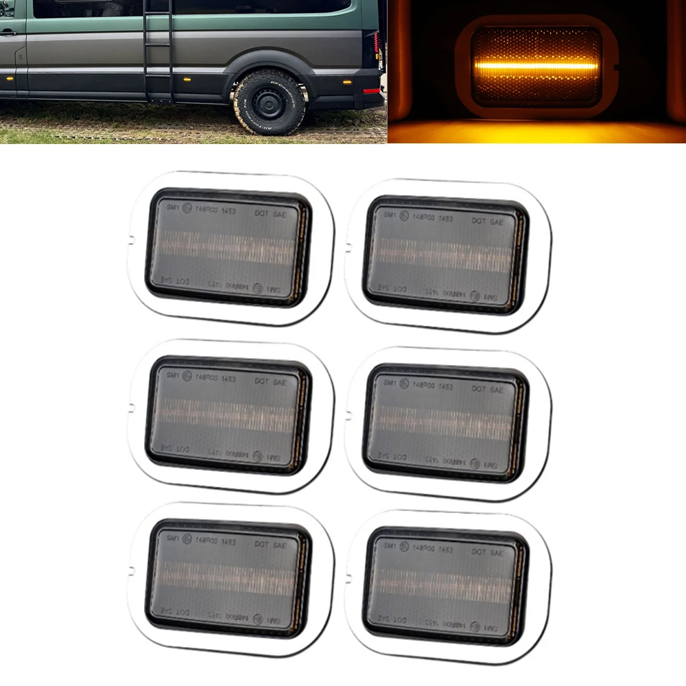 

6 шт. светодиодных янтарных боковых габаритных фонарей для VW Crafter SY 2018-, MAN TGE Bus 2017-