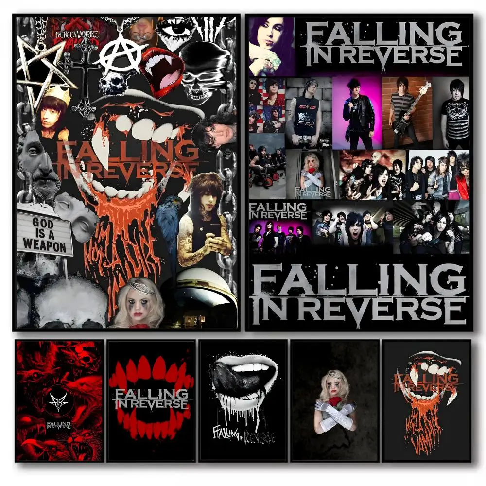 Falling in R-Reverse Poster Stickers Self-Adhesive Painting Mural Decor Wall Decals for Bedroom Living Room Home HD Gift