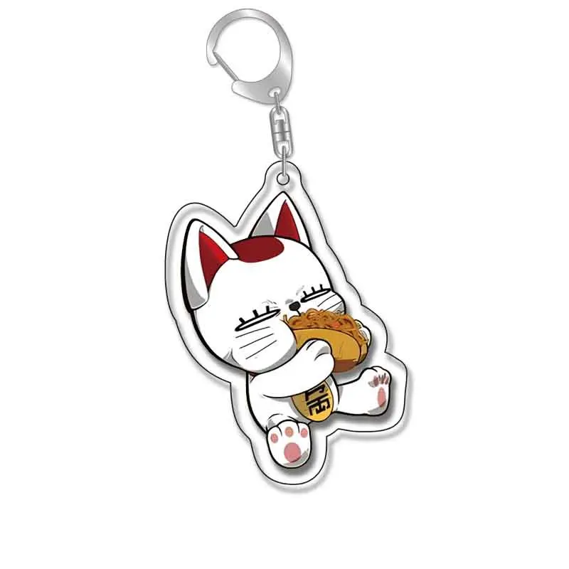 LLavero de Cosplay de gato de la suerte de Anime DAN DA DAN Ken Takakura, llavero acrílico Kawaii, colgante de llavero, accesorios para bolso, regalo