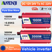 ANENJI Pure Sine Wave Power Inverter 1000W 3000w  Car Inverter 12V 24V to 220V AC Voltage Converter Car Micro Inverter