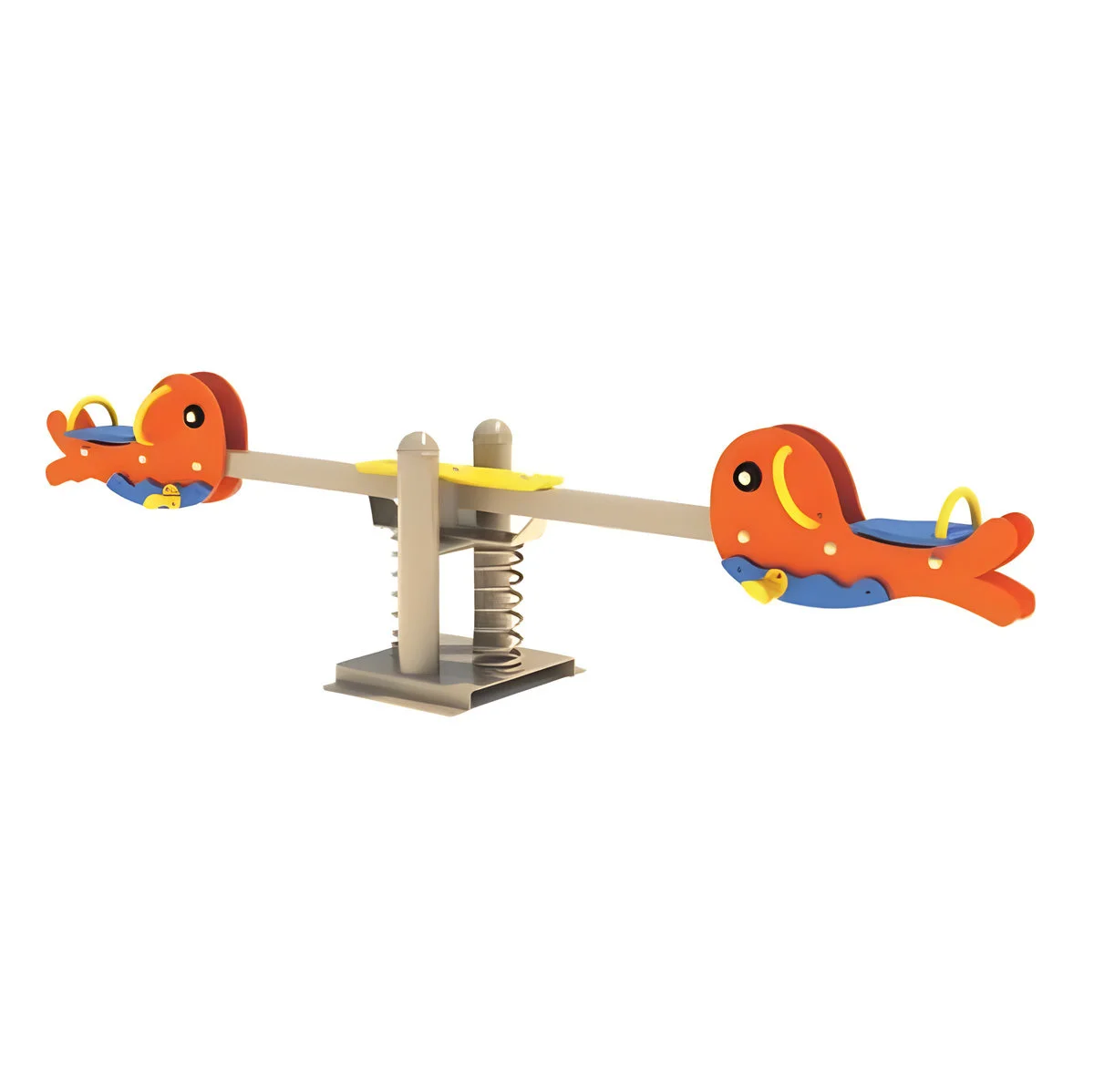 Galvanized Steel  Children's Use Seesaw Outdoor Four-Seat Spring Rider Seesaw for Kids