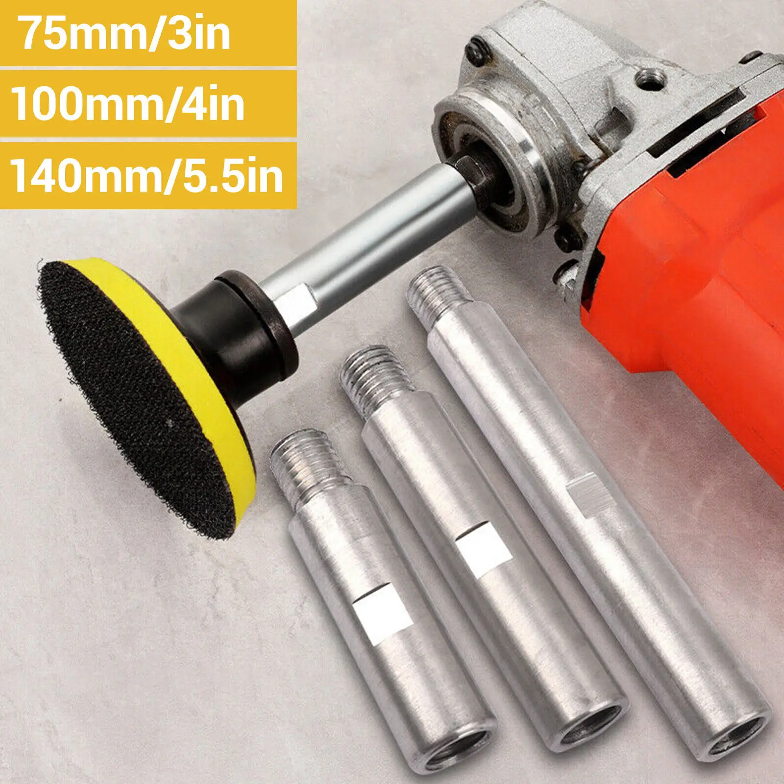 

3Pcs M14 Angle Grinder Extension Rod 75/100/140mm Thread Adapter Rod Polishing Pad Grinding Connection Rod Polisher Accessories