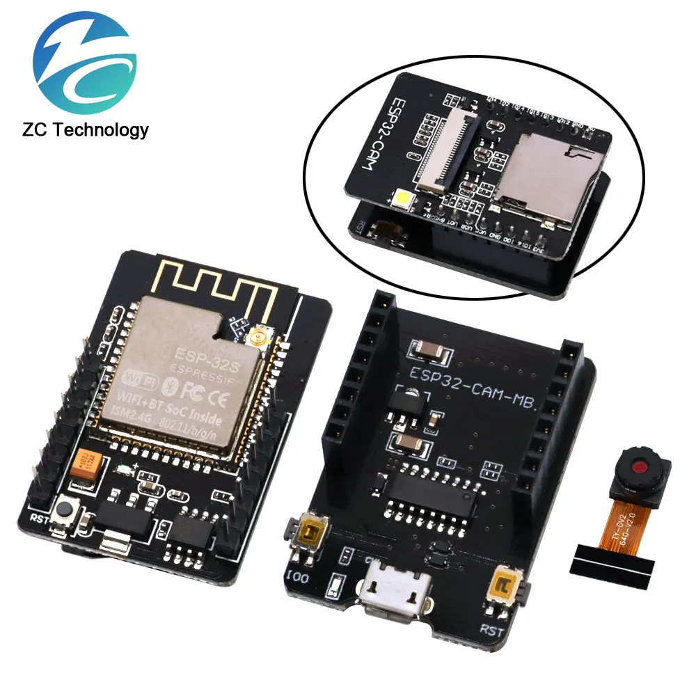 ESP32-CAM-MB ESP-32S WiFi Module Serial to WiFi Development Board 5V Bluetooth With OV2640 Camera Support Photo/Video Antenna