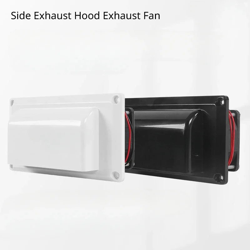 RV Exhaust Fan Side Vent Exhaust Hood Vent 12V Manual Crank Lift Hood Quick Suction Side Hood - Hoods