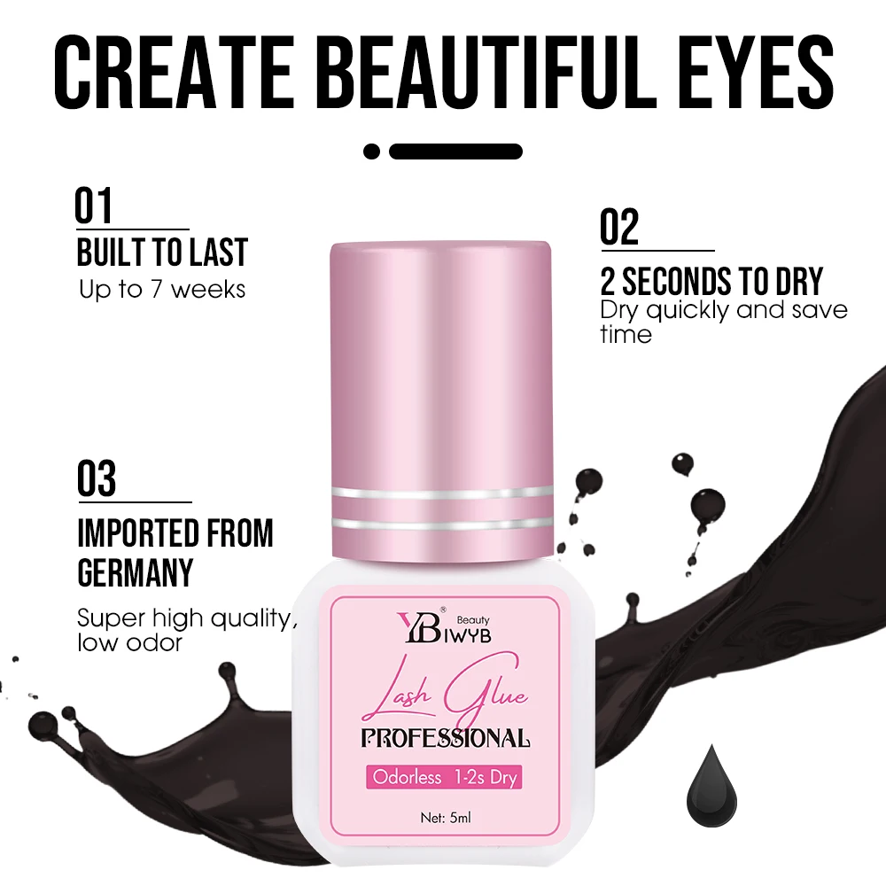 Professional 5ml 1S Eyelash Glue Fast Drying Strong False Eye Lash Extension Glue Adhesive