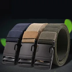 Tactical Nylon Belt For Man High Quality Trouser Men Belts Brown Outdoor Multi Functional Canvas Plastic Buckle Waistband DT043