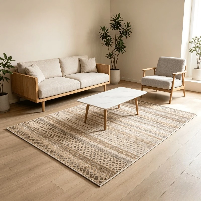 

Ethnic Maximal Style Living Room Carpet Large Area Sofa Rugoldable Machine Washable Bedroom Bedside Non-slip Soft Floor Mat 러그