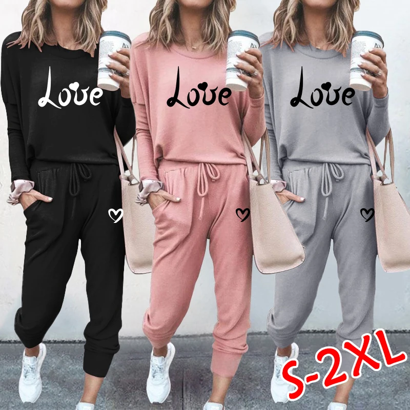 

2024 New Spring and Autumn Printed Women's Set Fashion Daily Wear Women's Round Neck Sportswear+Pants 2-piece Set