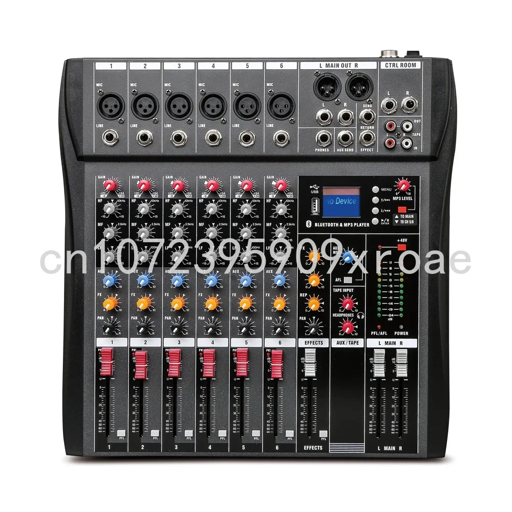 Professional USB Sound Card for Stage Recording, 6-Channel, High and Low Tone,Bluetooth, DJ, Model Number Certification, Compute