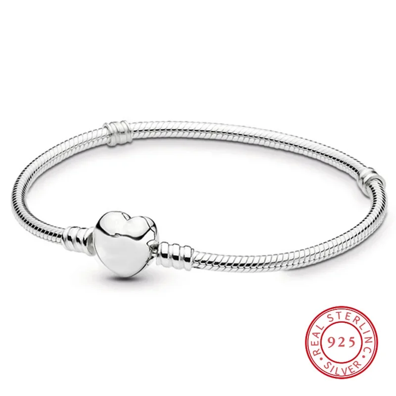 Pulseira Fit Original Pan Argent 925, Feminino Encantos DIY, Amor Frisas, Handmade Custom Beads Pulseiras, Jóias, Nova Moda