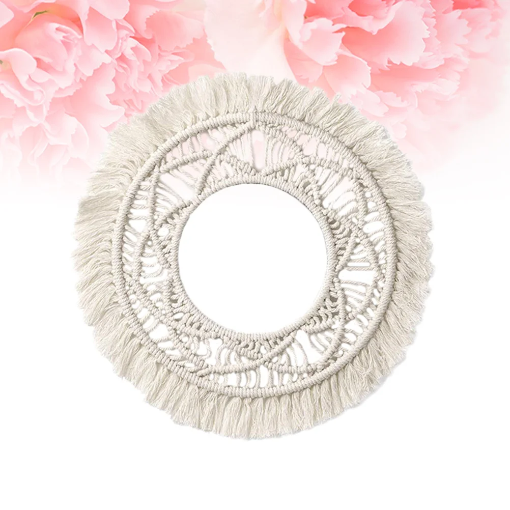 1 قطعة حبل القطن المنسوجة يدويا نسيج رائعة مستديرة معلقة قلادة أنيقة الجدار الديكور التصميم الإبداعي الشمال نمط المنزل