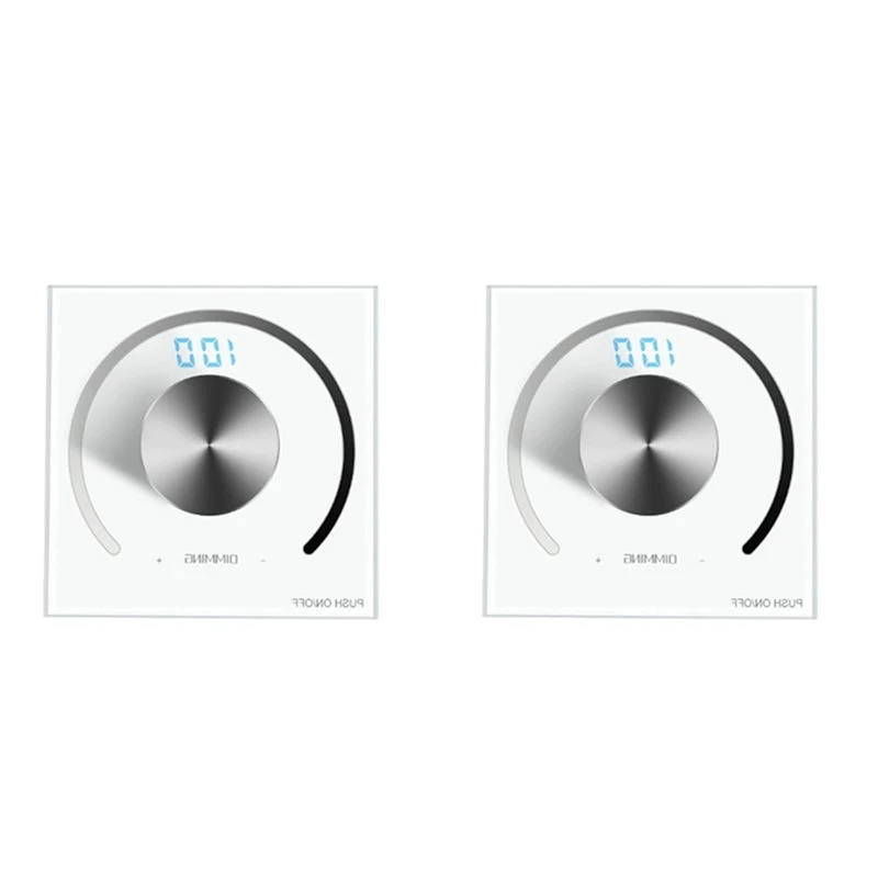 2X LED Single Strip Dimmer DC 12V-24V 5050 2835 Strip Lights Wall Panel Dimmer Rotary Knob 0-100 Brightness Display