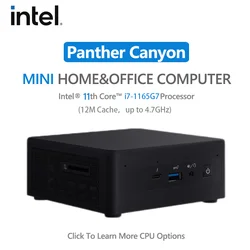 Intel NUC Desktop Mini Pc (NUC11PAHi70z) Core i7-1165G7 4Core 8Thread Up to 64 GB RAM |Up to 1 NVME SSD and 1 2.5″ Drive