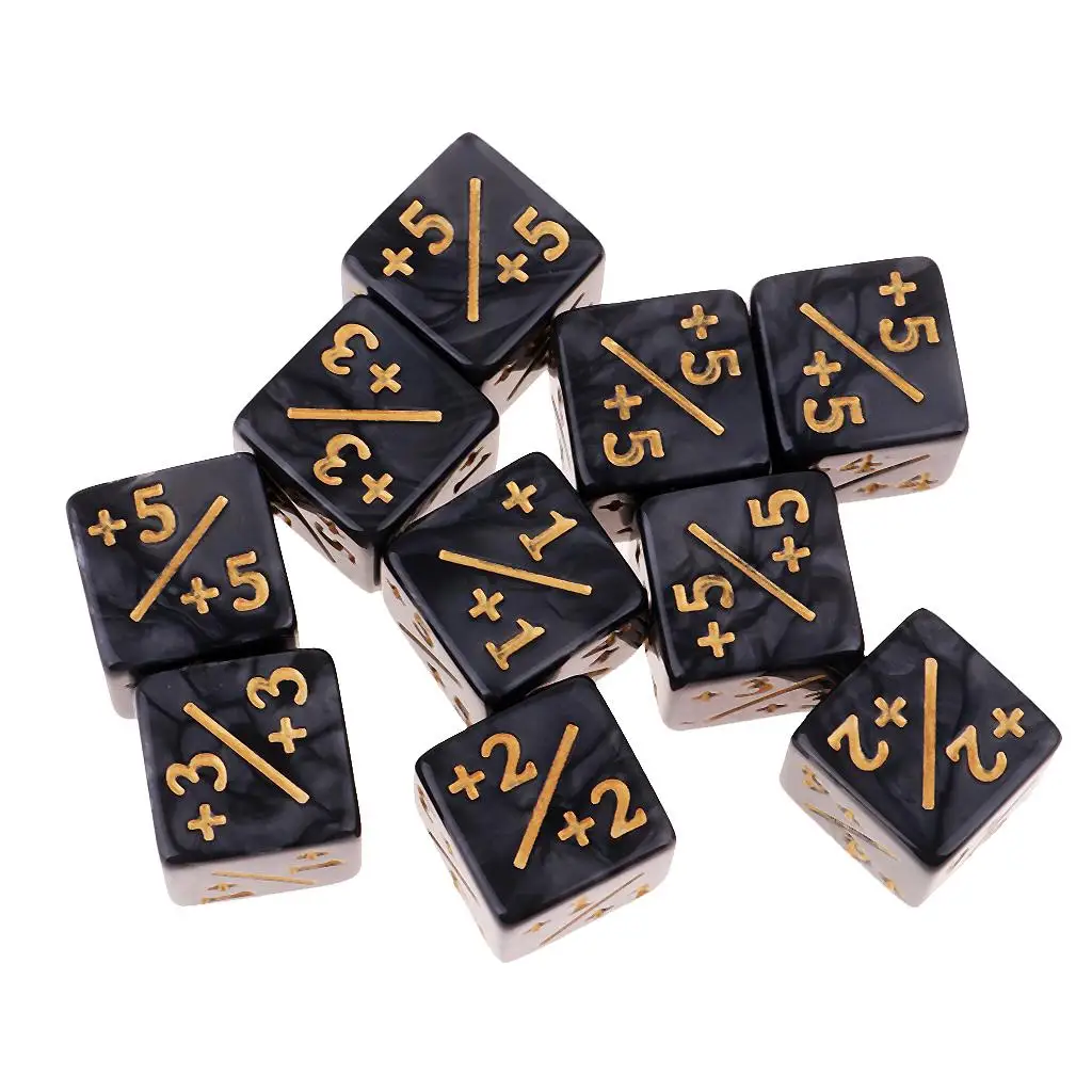 2-4pack Resin 6 Side Dice Set Mathematics Teaching Aid Fractional Dice Black