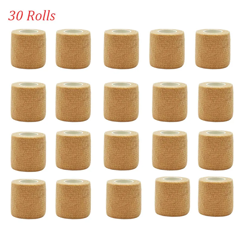 30 Rolls Self Adhesive Elastic Bandage Breathable Athletic Wrap Tape Tattoo Wrist Ankle First Aid Knee Support Sport Protector