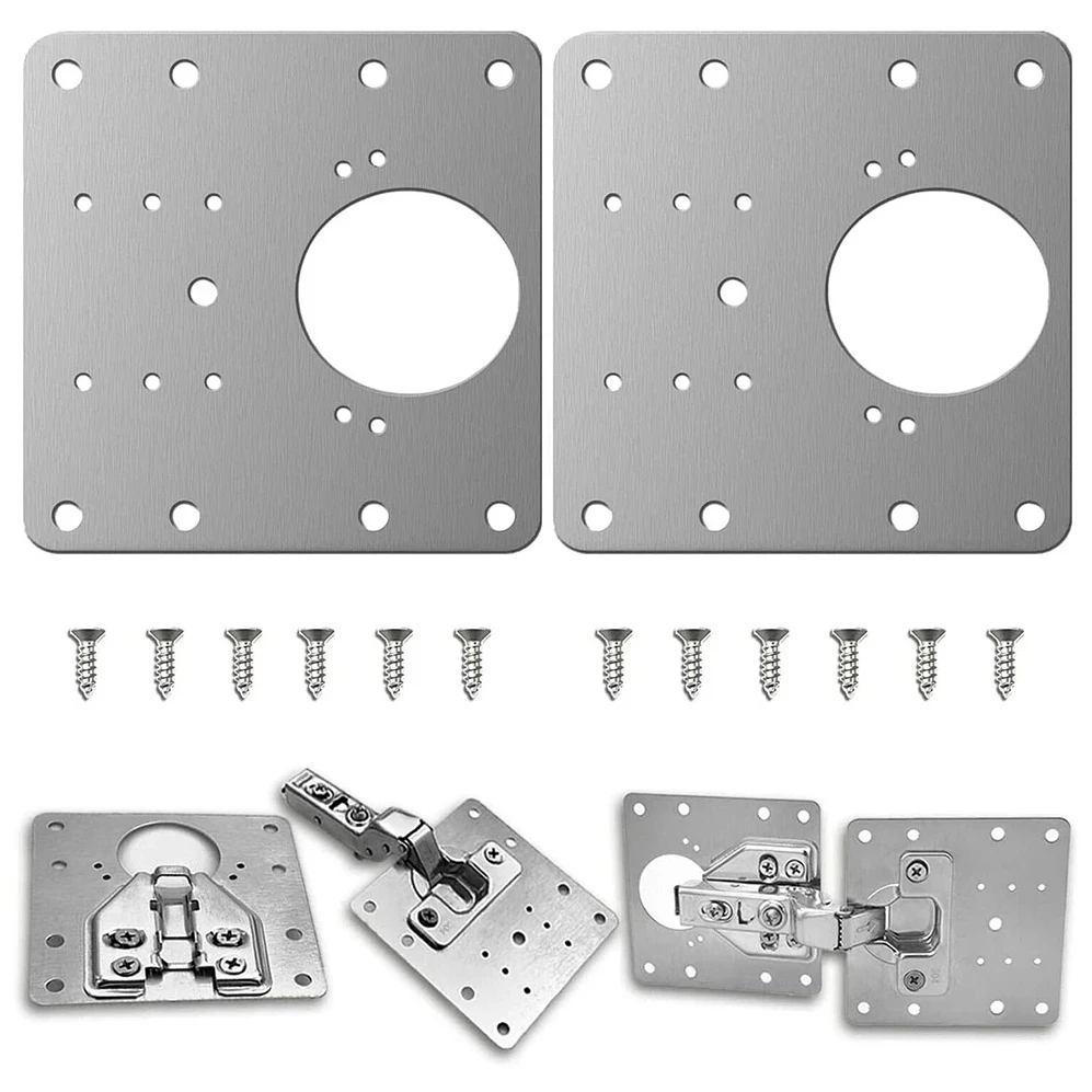 2/4/10PCS Rust Steel Cabinet Door Hinge Repair Plate for Cabinet Reinforcement Mounting for Both Side Damage Fixed Hardware