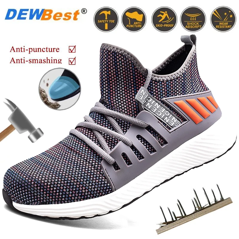 

Breathable and comfortable anti-smash anti-stabbing anti-slip safety work shoes lace-up steel toe Kevlar stab-proof men's shoes