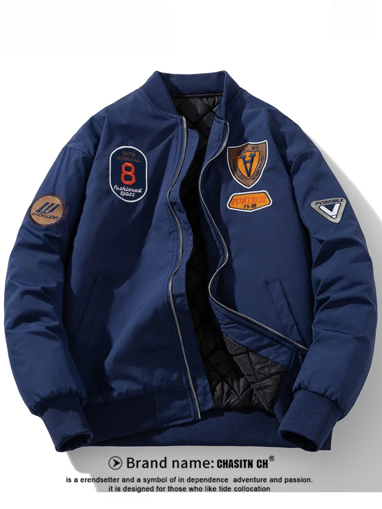 

Мужская повседневная утепленная хлопковая куртка для зимы, уличная модная брендовая куртка в стиле ретро с вышивкой, свободного кроя, теплая, ветрозащитная