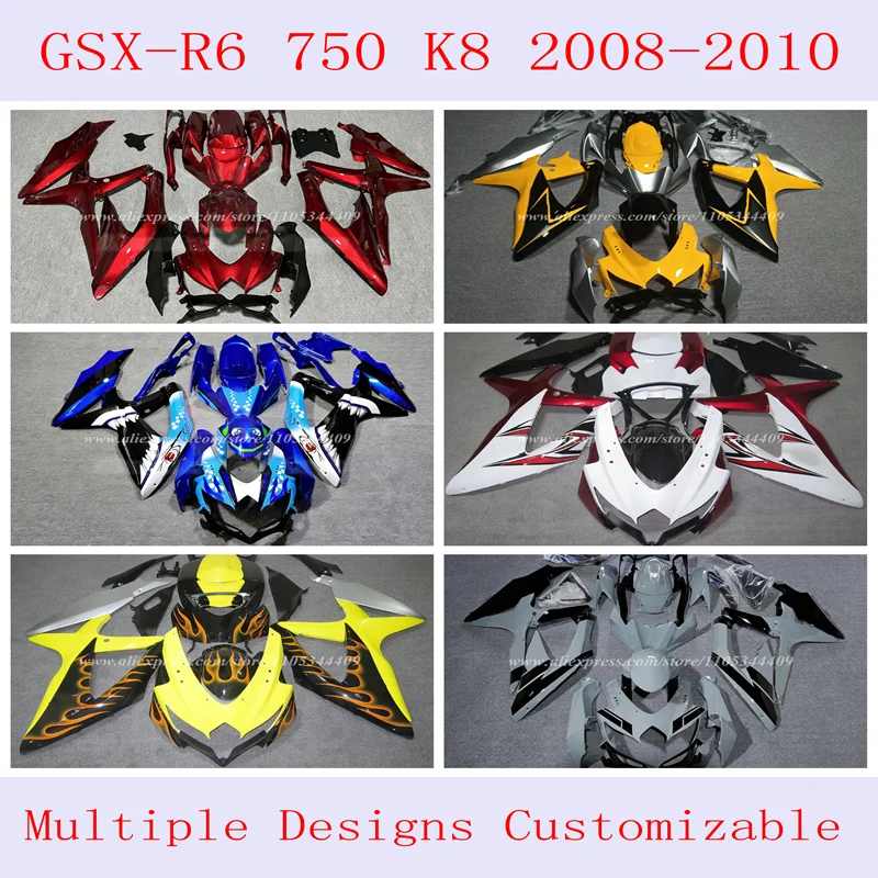 4 Gift New ABS Fairing kit for Suzuki GSX-R6 750 K8 model 2008-2010 car modification accessories can be customized