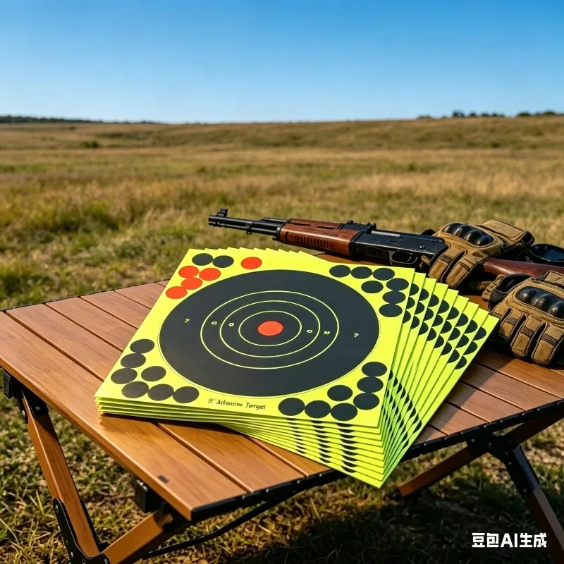 

100pcs 8*8inch Target Decals Reactive Adhesive Paper Shoot Targets Outdoor Hunting Shooting Practice