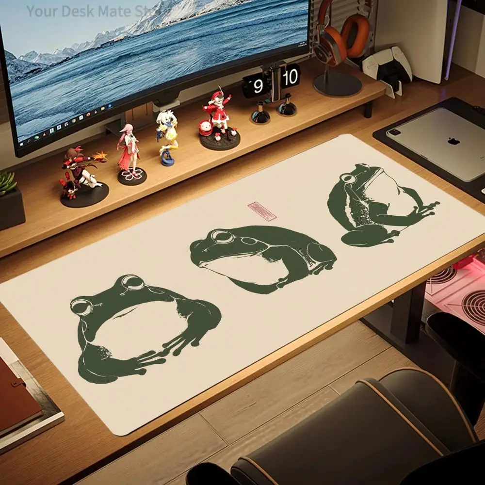 Alfombrilla de ratón con diseño de rana simple, alfombrilla grande para monitor, alfombrilla de goma para juegos, alfombrilla de escritorio, alfombrilla para ordenador, alfombrilla para gamers, alfombrilla de trabajo para oficina
