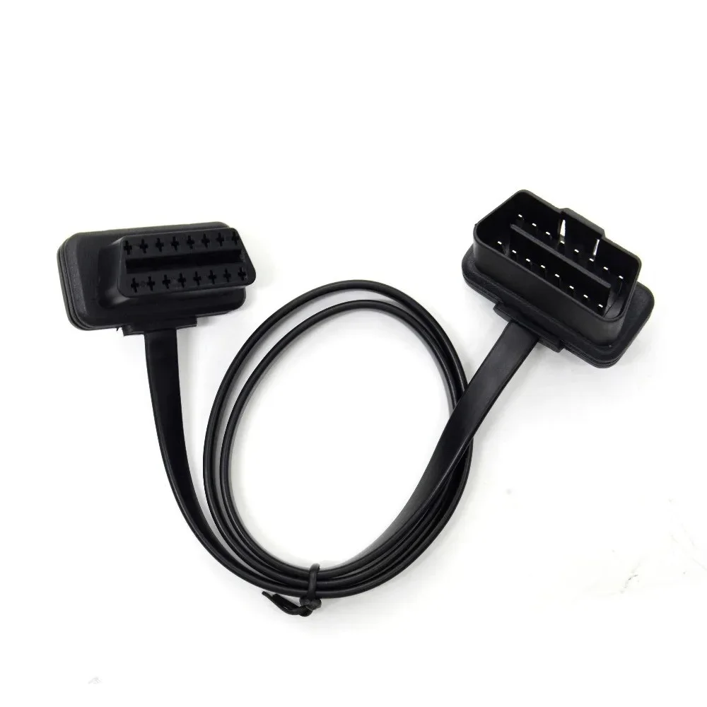 30cm Flat Thin OBD2 OBD II Connectors 16PIN Male To Female Connector Car Extension Cable For Auto ELM327 Interface