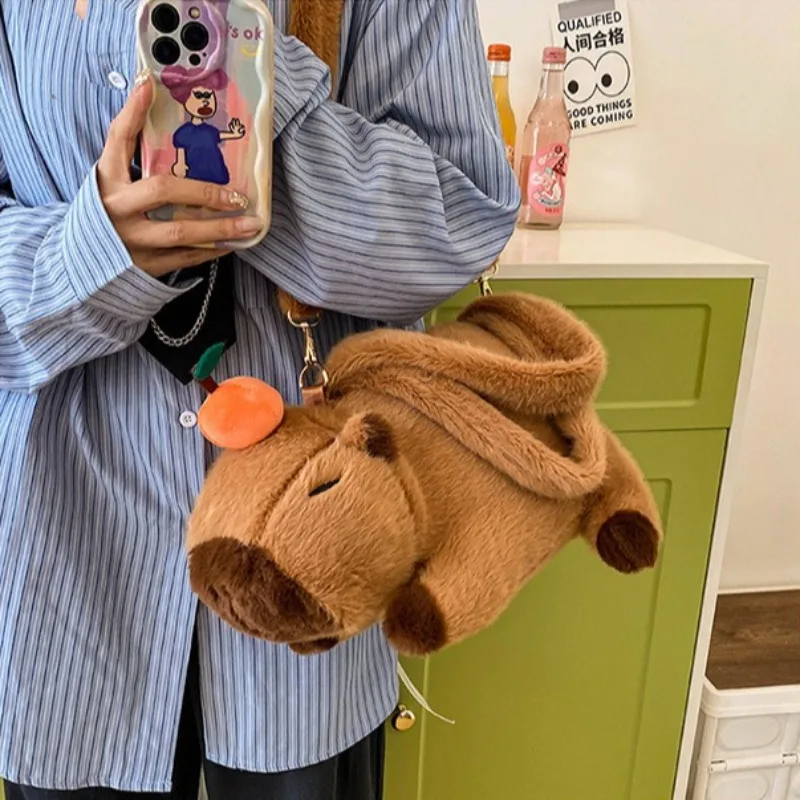 Cartoon Capibala Pop Rugzak Lelijke en Leuke Cartoon Diervormige Handtas Kawaii Mode Enkele Schouder Opbergtas Speelgoed Cadeau