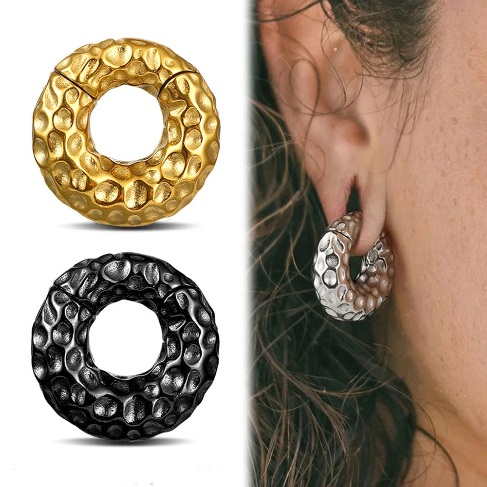 

2PCS Cool Ear Hoop Weights Hanger Gauges Plugs Expander 6mm 8mm Stainless Steel Magnetic Piercing Stretcher Body Jewelry