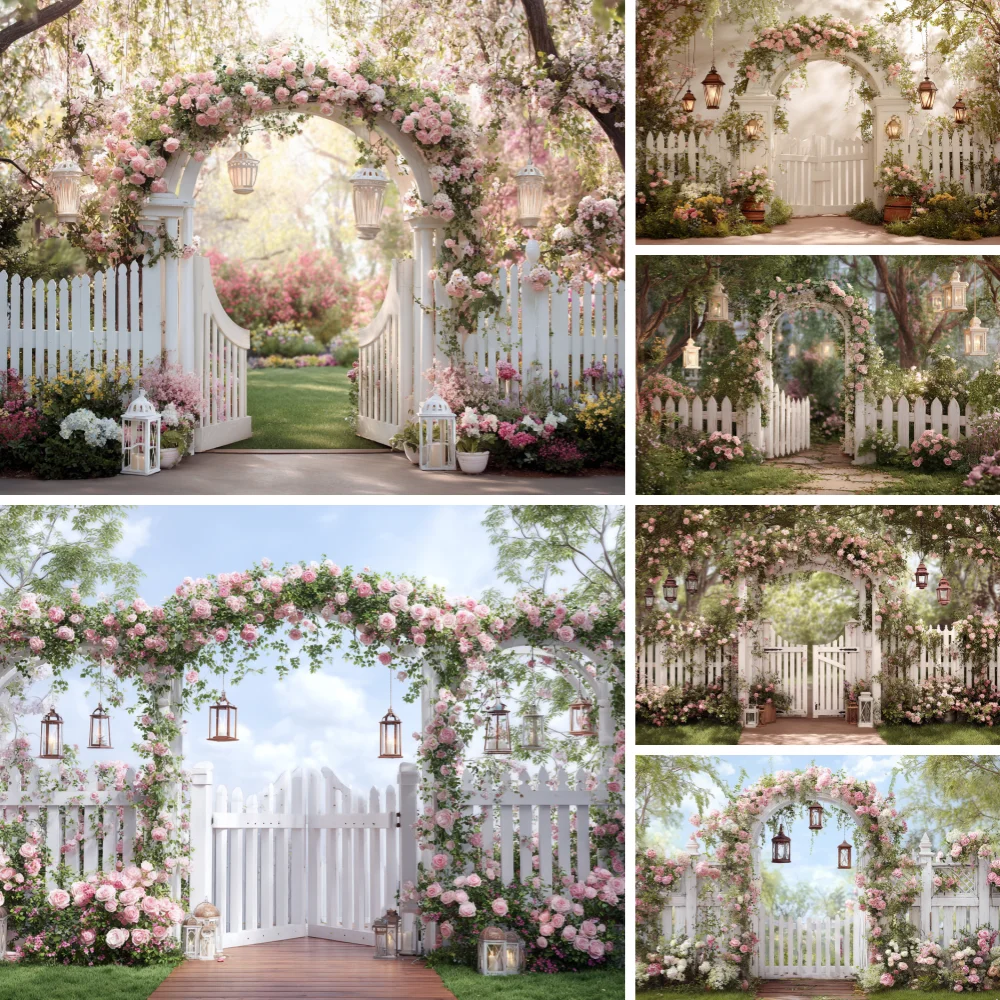 

Spring Flowers Background Floral Butterfly Baby Shower Girls Birthday Wedding Party Portrait Backdrop Banner Photo Booth Props